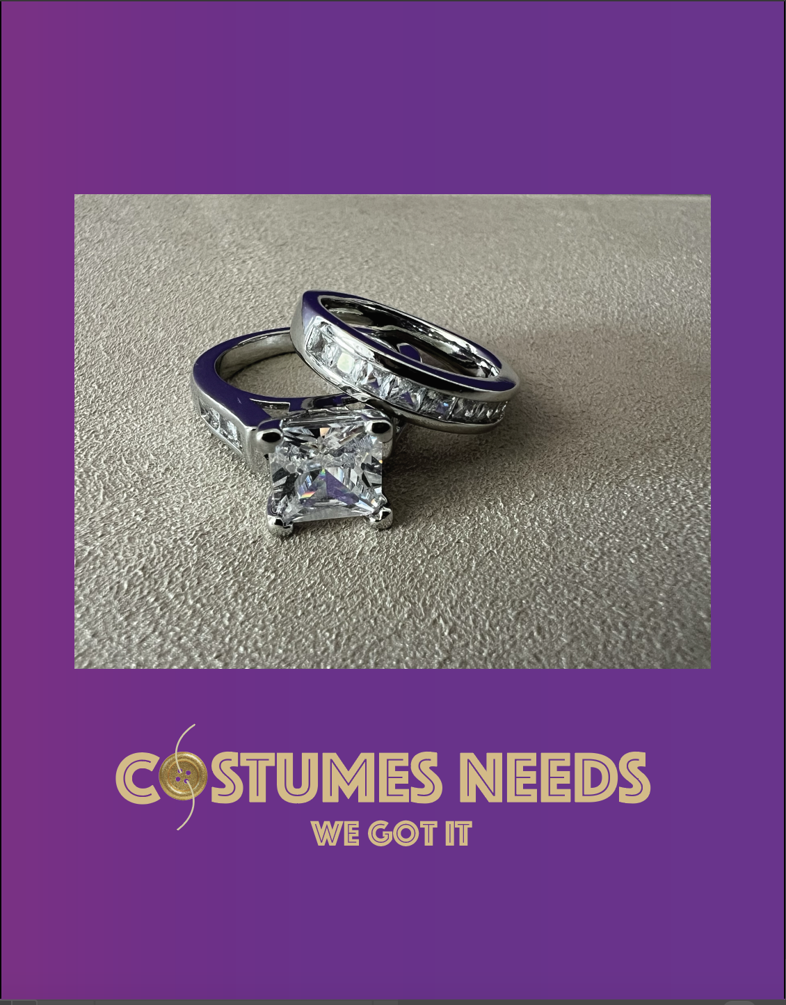 Costume Engagement Ring Set