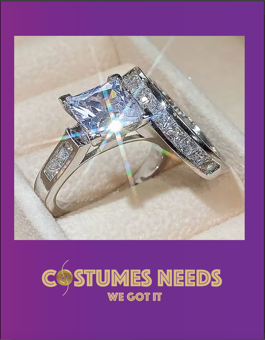 Costume Engagement Ring Set